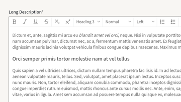 Partial screenshot of Redakt richt text editor