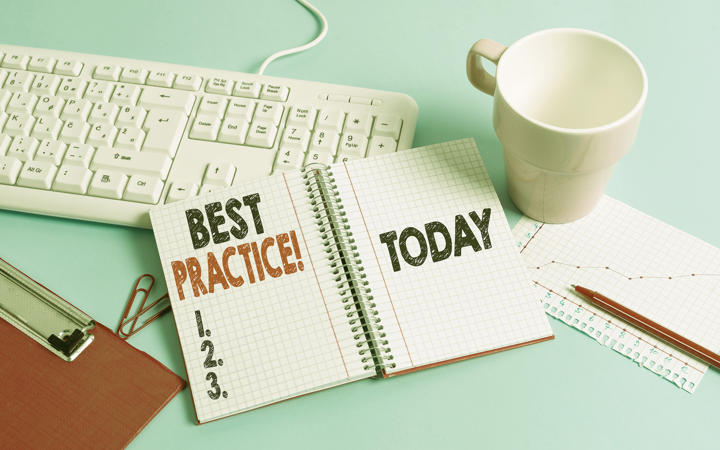 Notebook with best practices heading